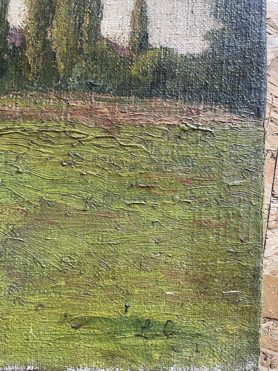 Tableau paysage de cyprès -photo-4