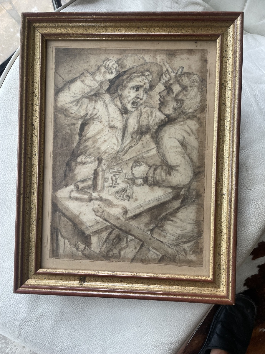 Dessin scène d’auberge 