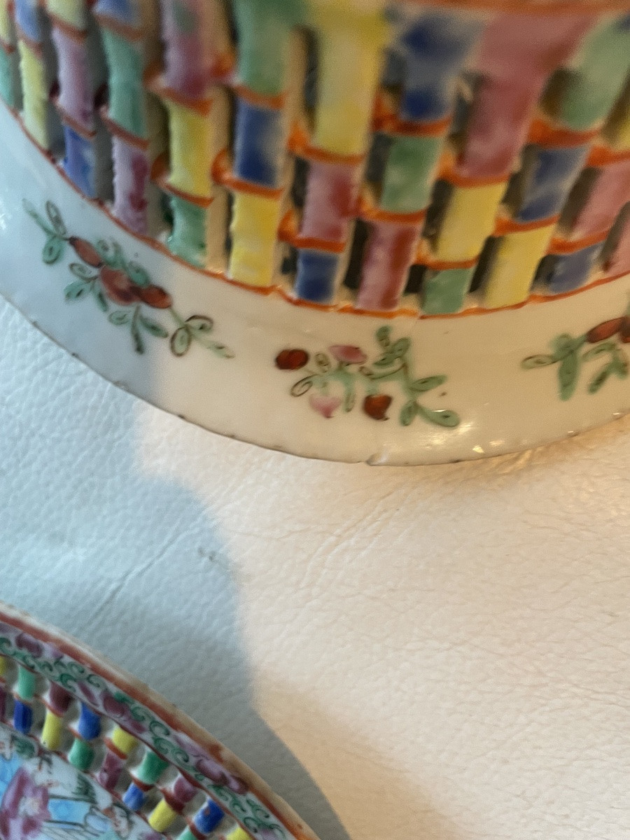 Cantonese Porcelain Basket And Dish -photo-7