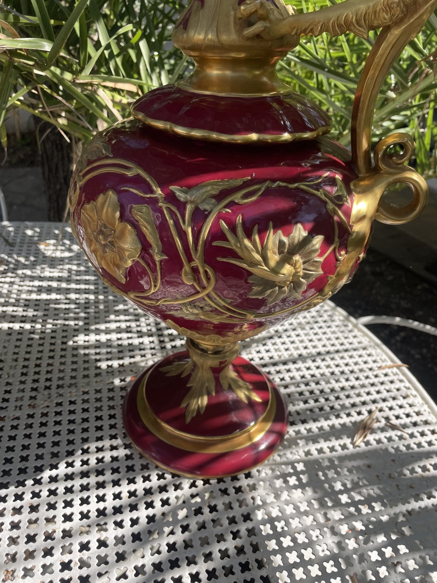 Vase en porcelaine émail et dorure -photo-4
