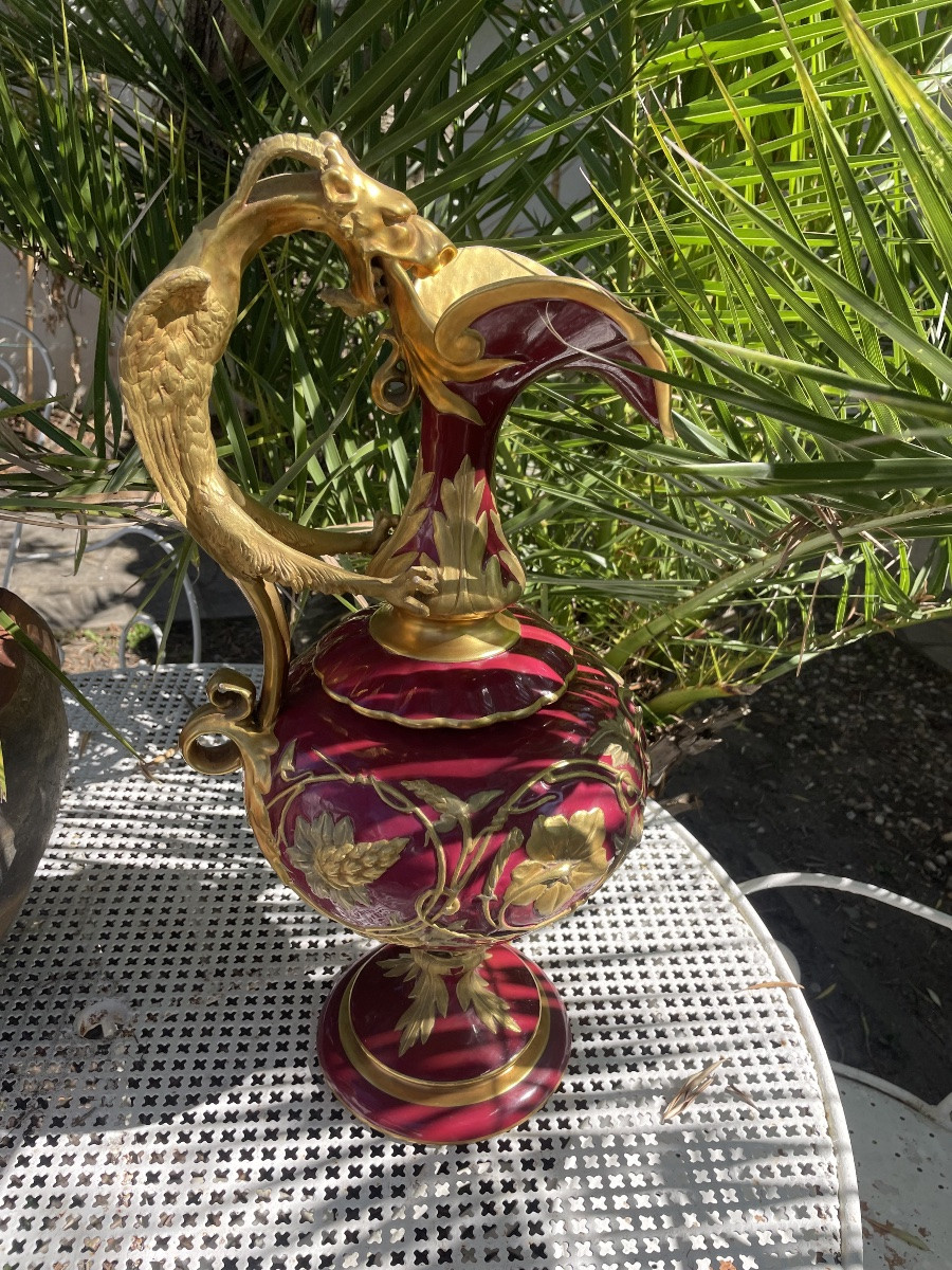Vase en porcelaine émail et dorure -photo-5