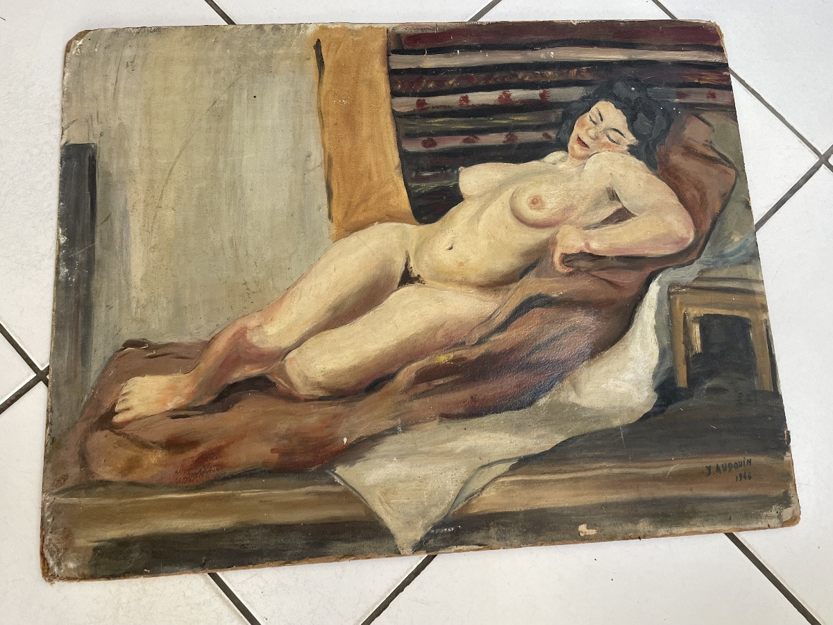 Reclining Nude By Audoin -photo-4