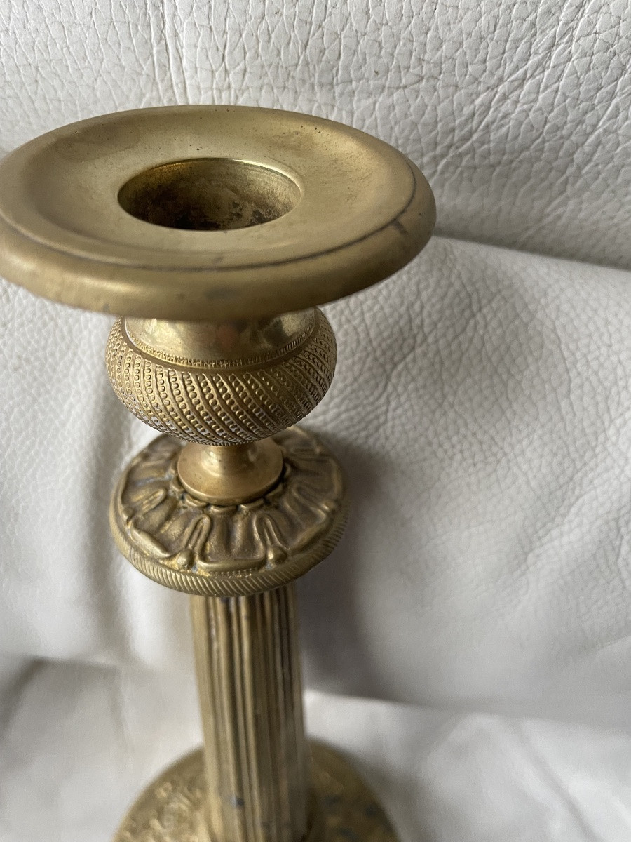 Bougeoir restauration bronze doré -photo-2