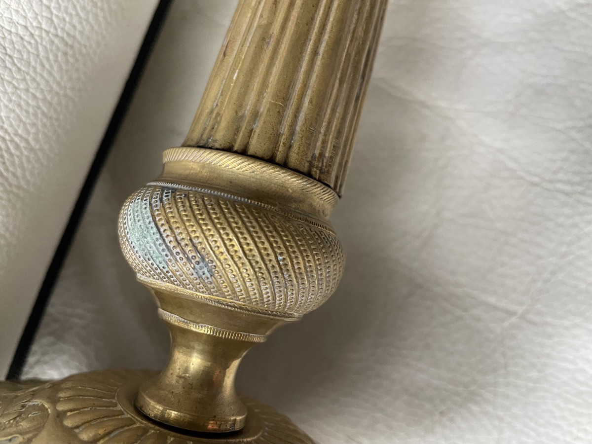 Bougeoir restauration bronze doré -photo-4