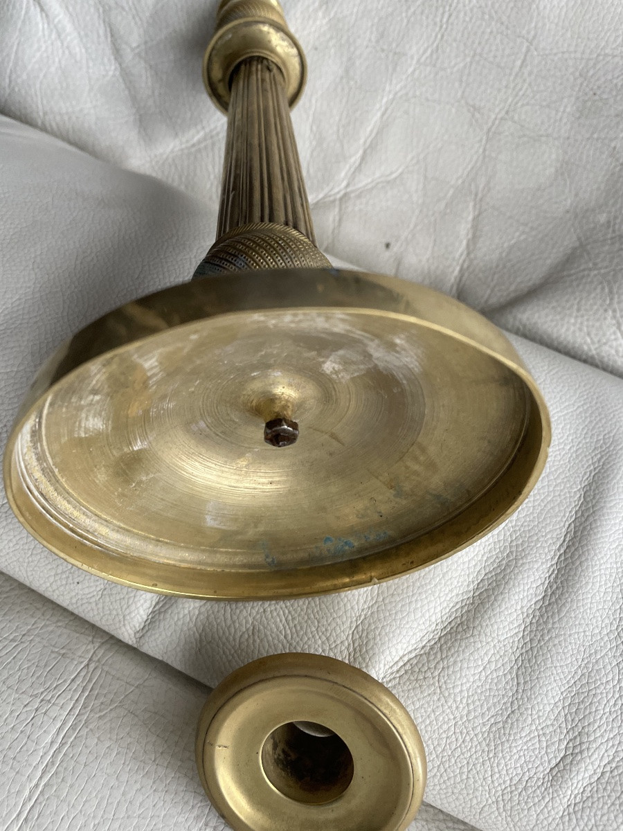 Bougeoir restauration bronze doré -photo-5