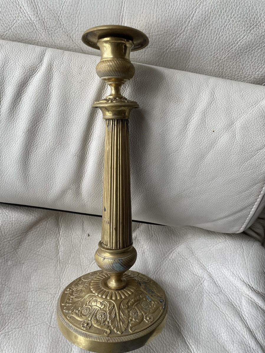 Bougeoir restauration bronze doré -photo-6
