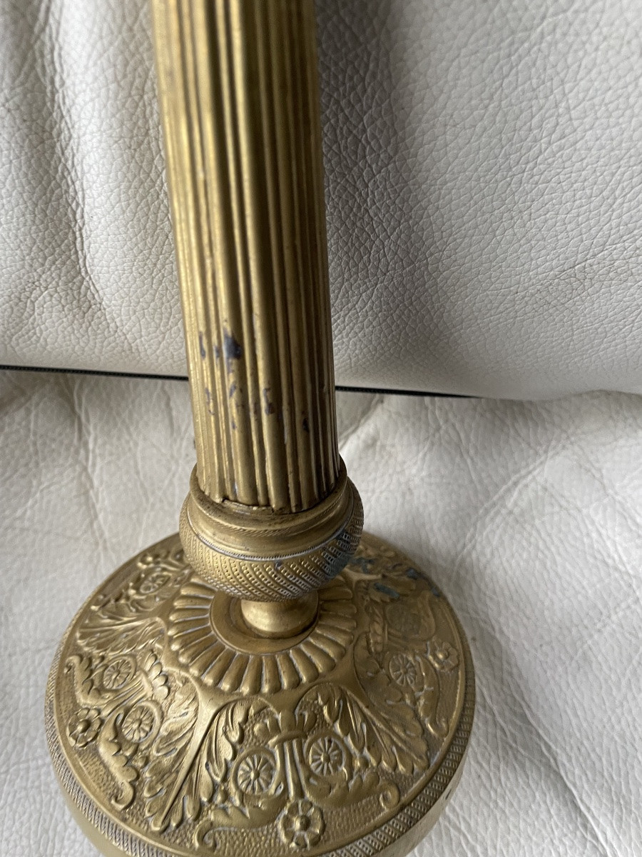 Bougeoir restauration bronze doré -photo-8
