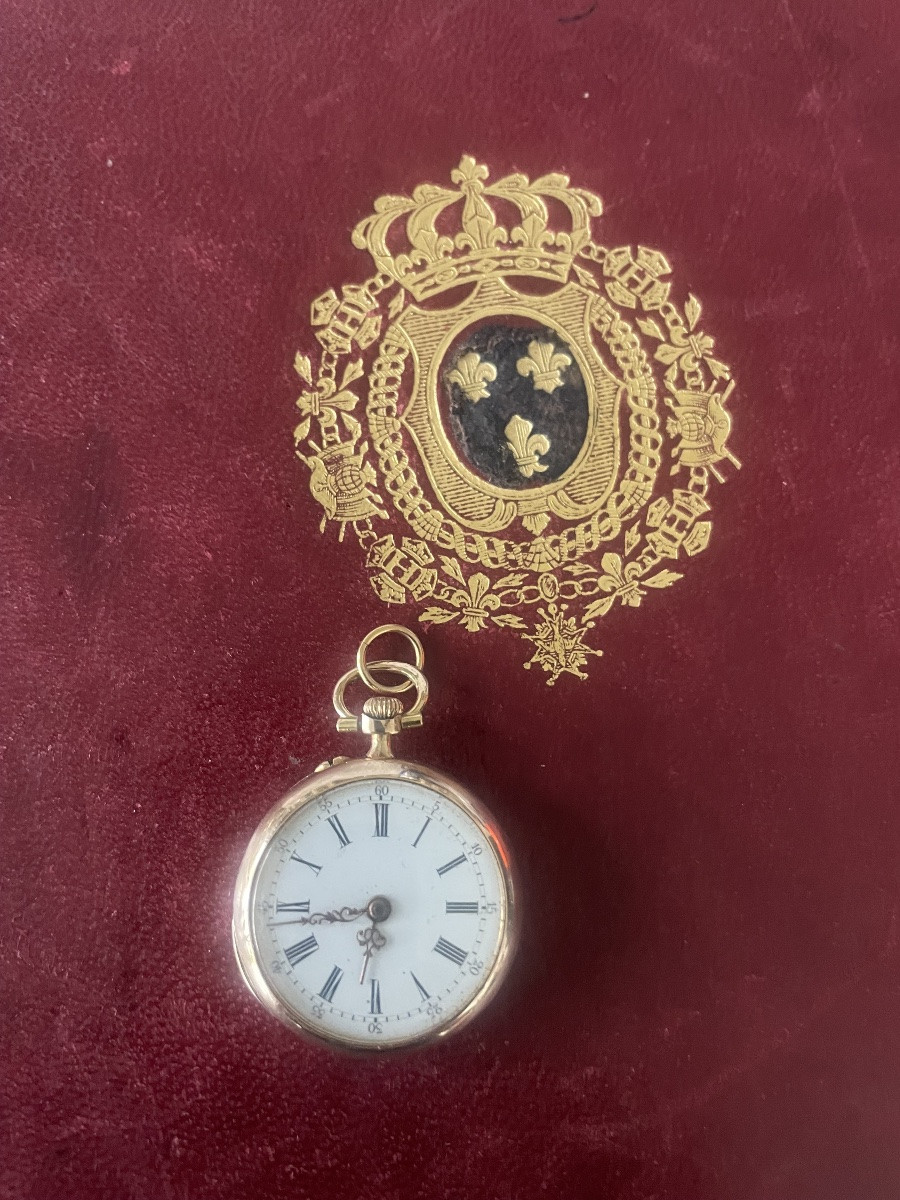 Gousset pendentif femme or et roses diamants -photo-4