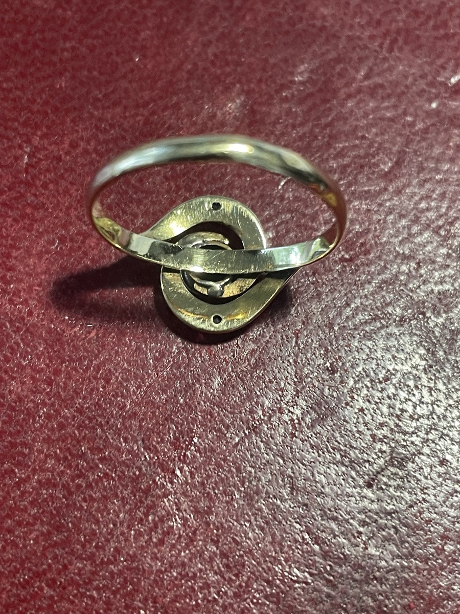 Spiral Ring In Gold And Black Diamond Roses -photo-3