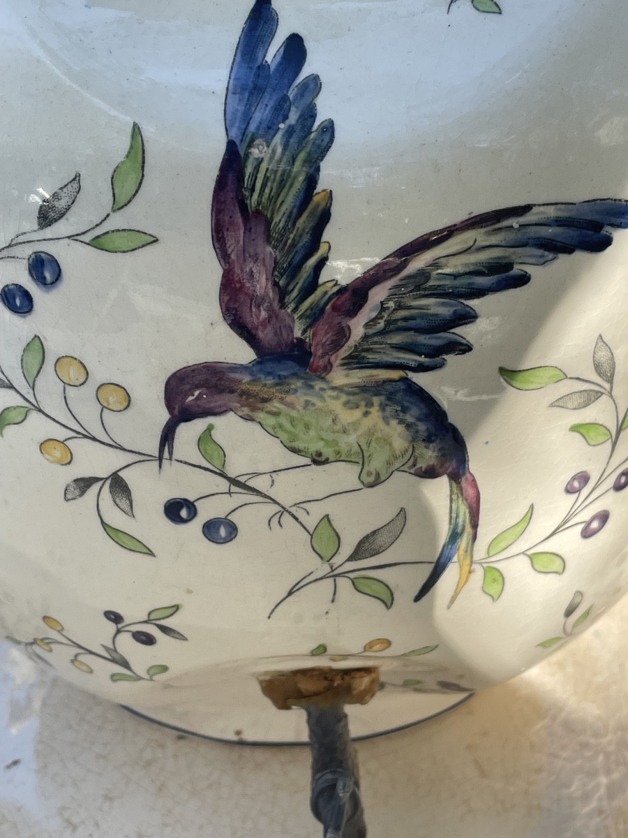 Fountain And Its Clery Logchamp Earthenware Basin 