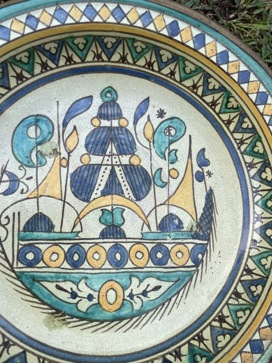 Plat oriental décor bateau 
