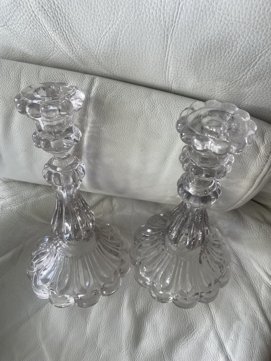 Paire de bougeoirs cristal -photo-3