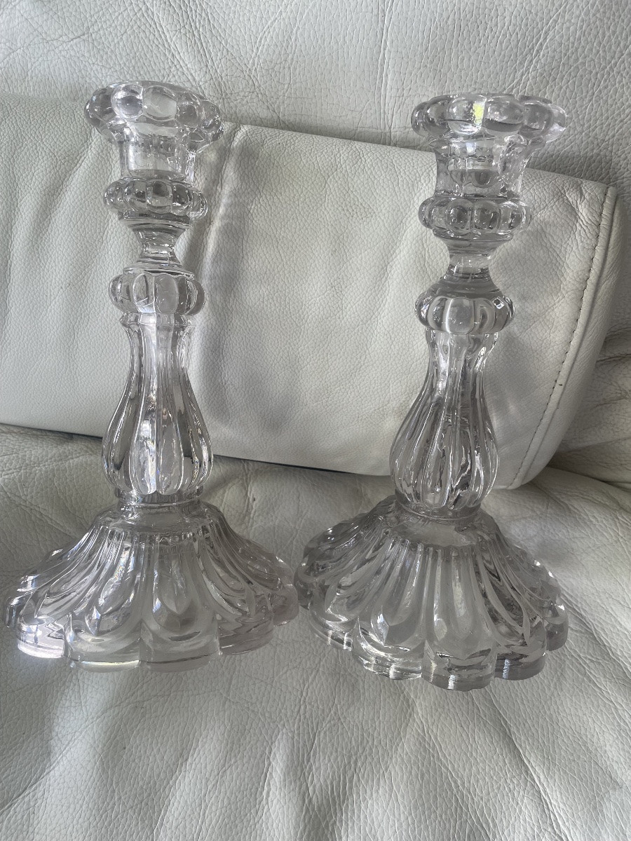 Paire de bougeoirs cristal -photo-3