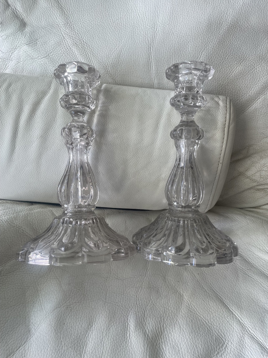 Paire de bougeoirs cristal 