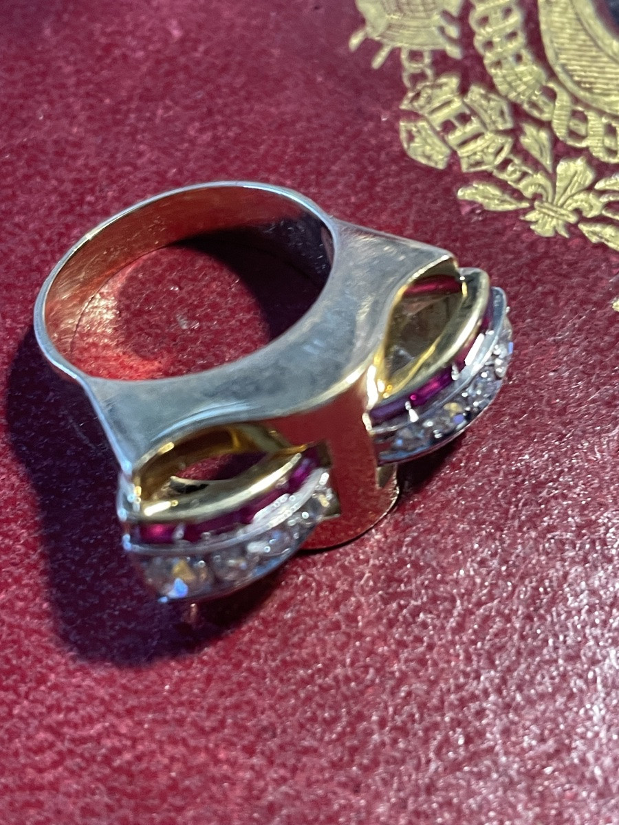 Art Deco Gold Tank Ring -photo-3