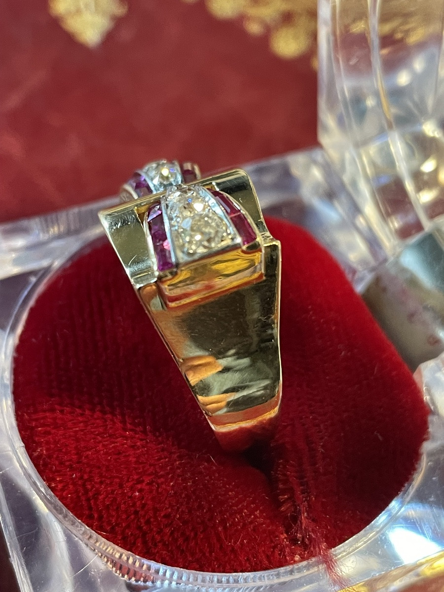 Art Deco Gold Tank Ring -photo-1