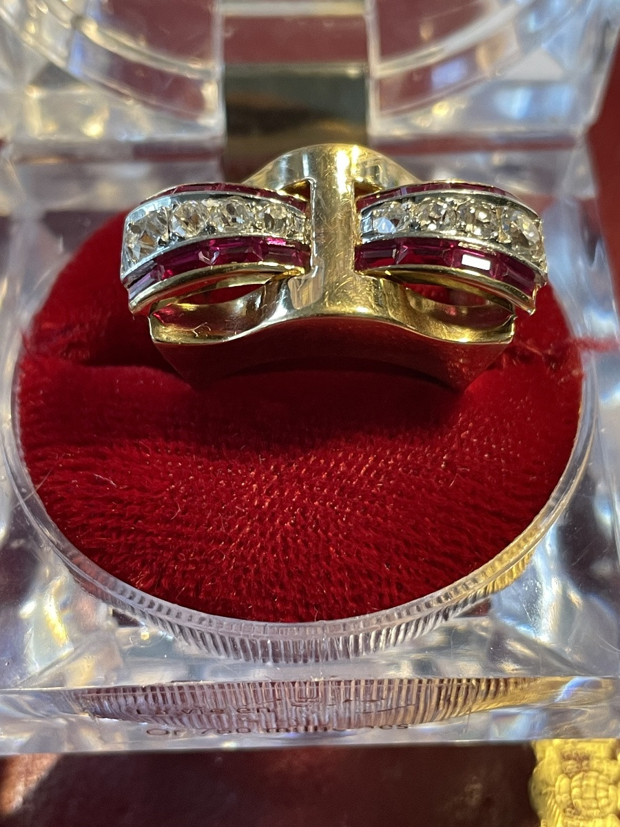 Art Deco Gold Tank Ring -photo-2