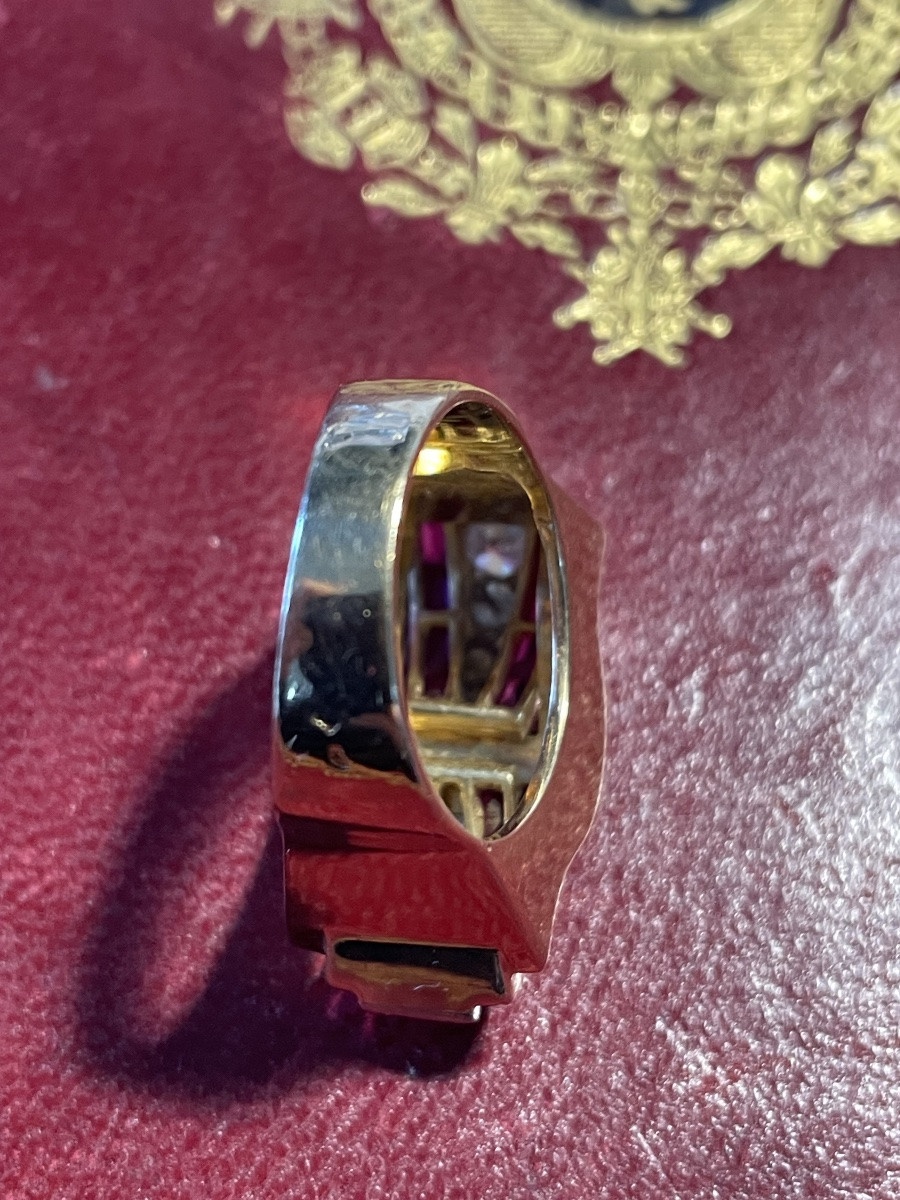 Art Deco Gold Tank Ring -photo-4