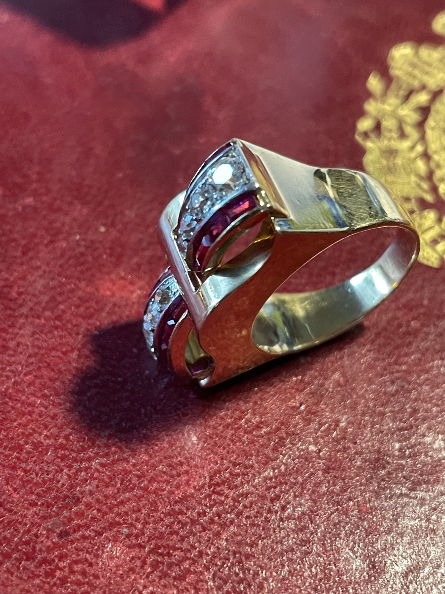 Art Deco Gold Tank Ring -photo-5