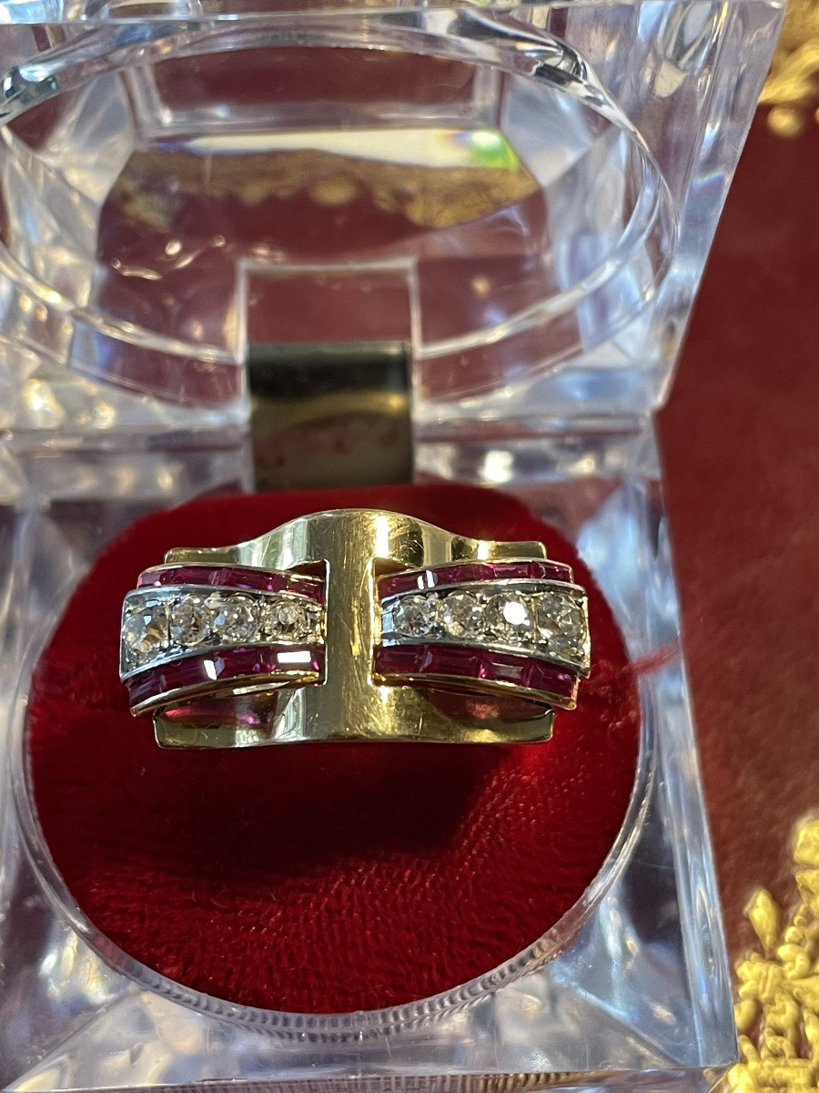 Art Deco Gold Tank Ring -photo-6