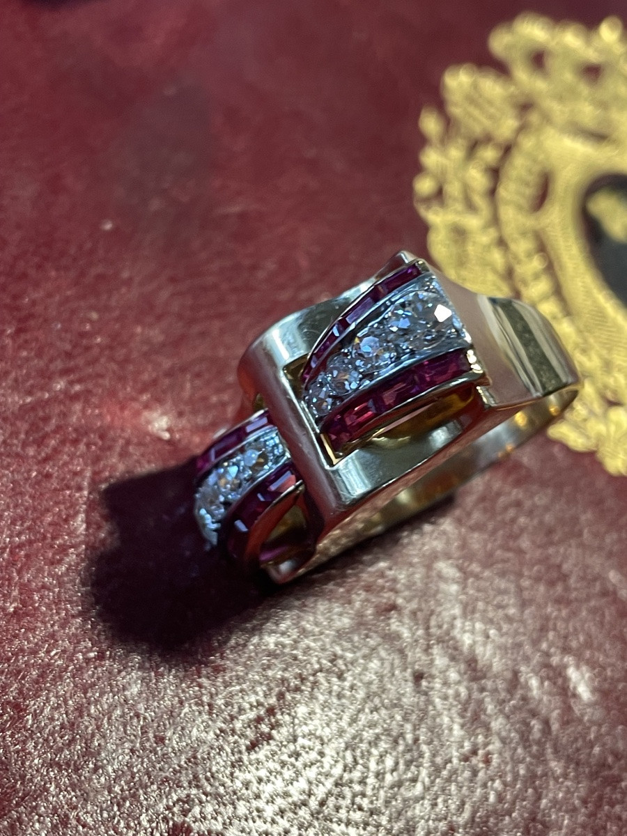 Art Deco Gold Tank Ring -photo-8