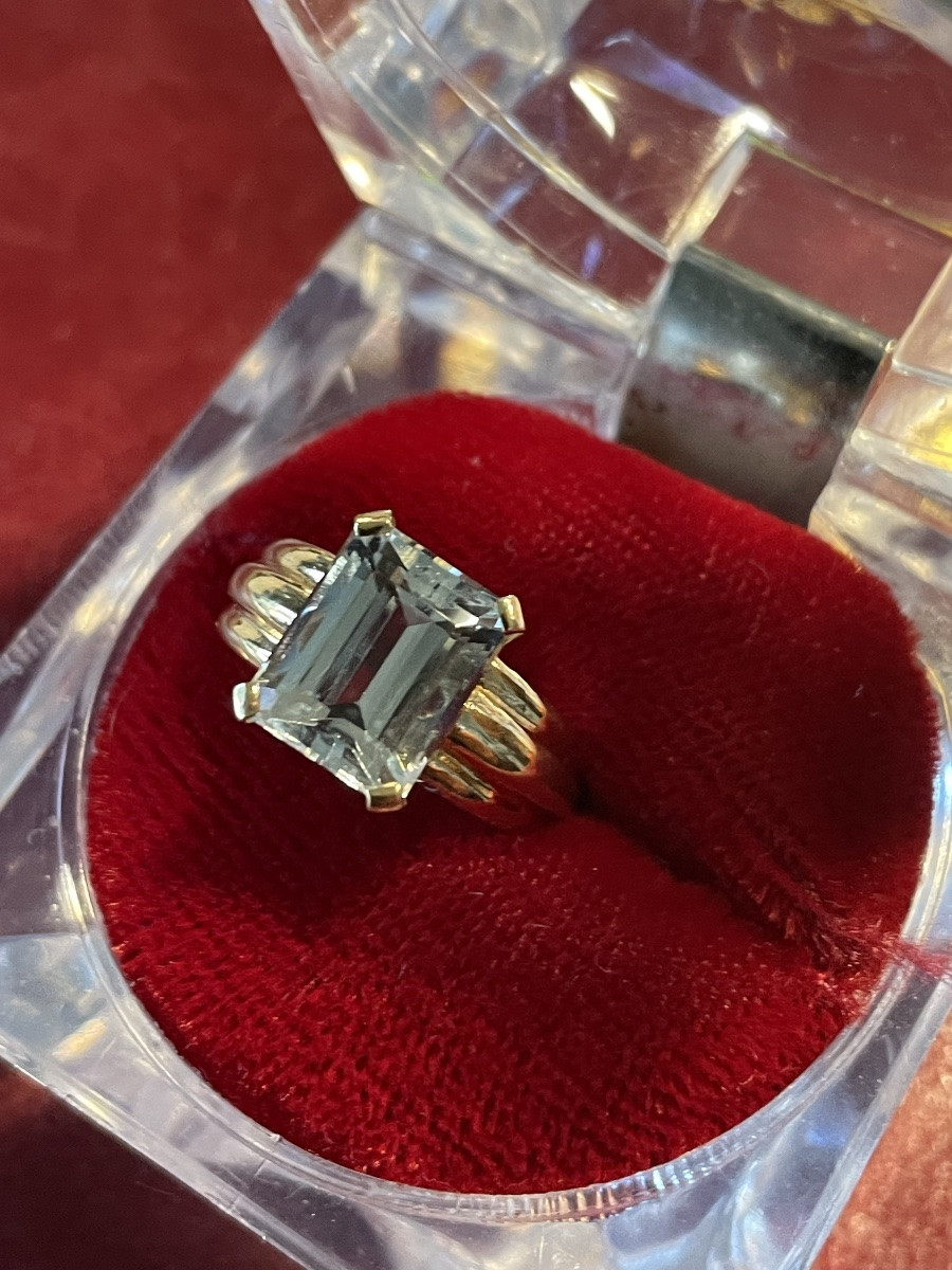 Gold And Aquamarine Ring -photo-2