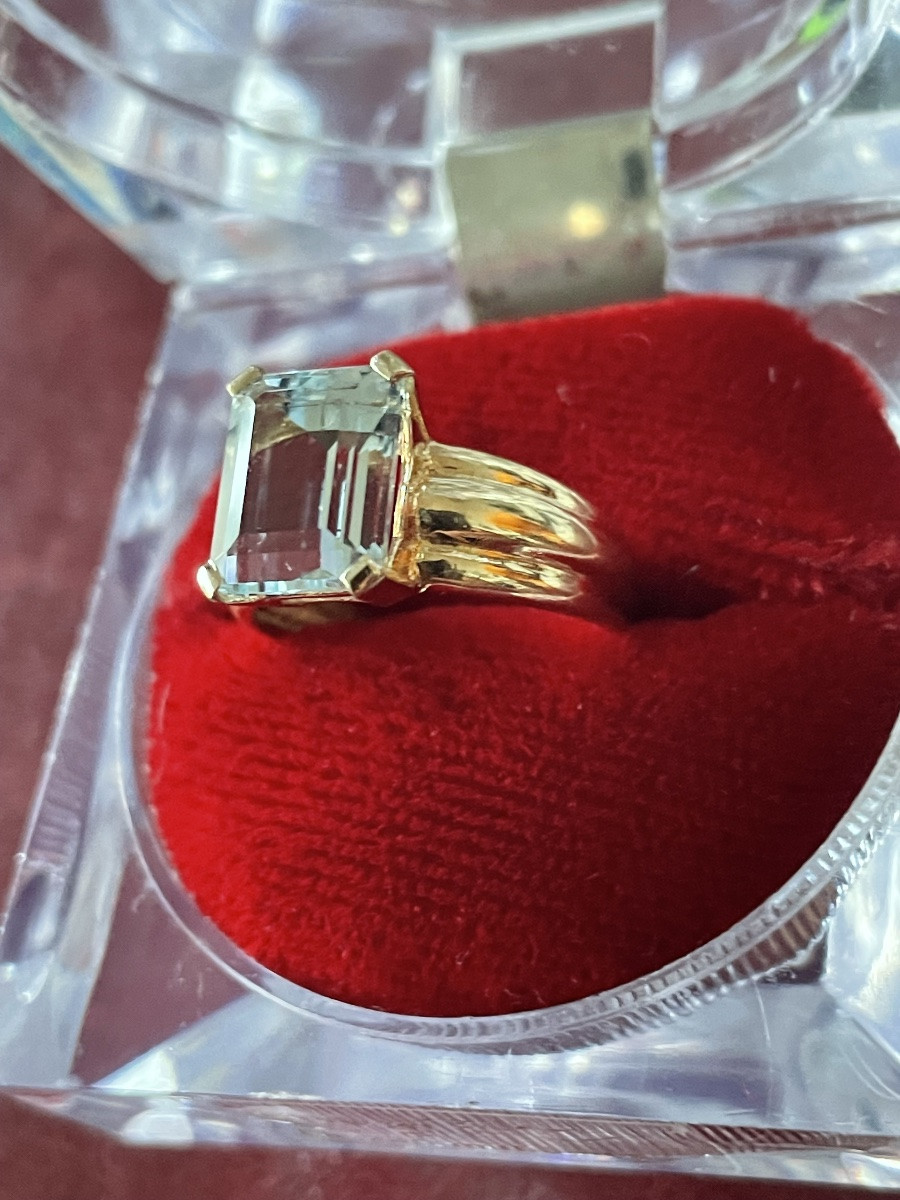 Gold And Aquamarine Ring -photo-4