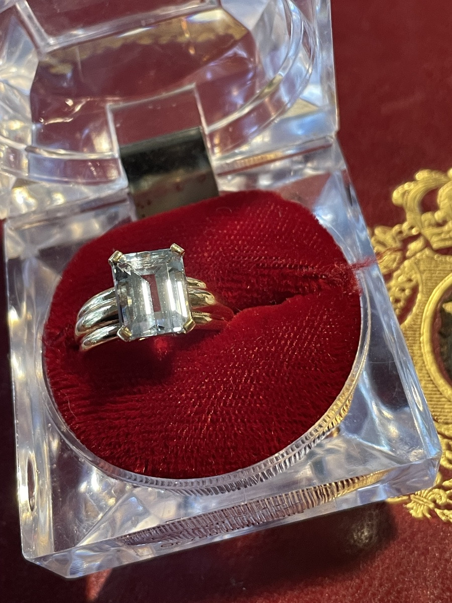 Gold And Aquamarine Ring -photo-2