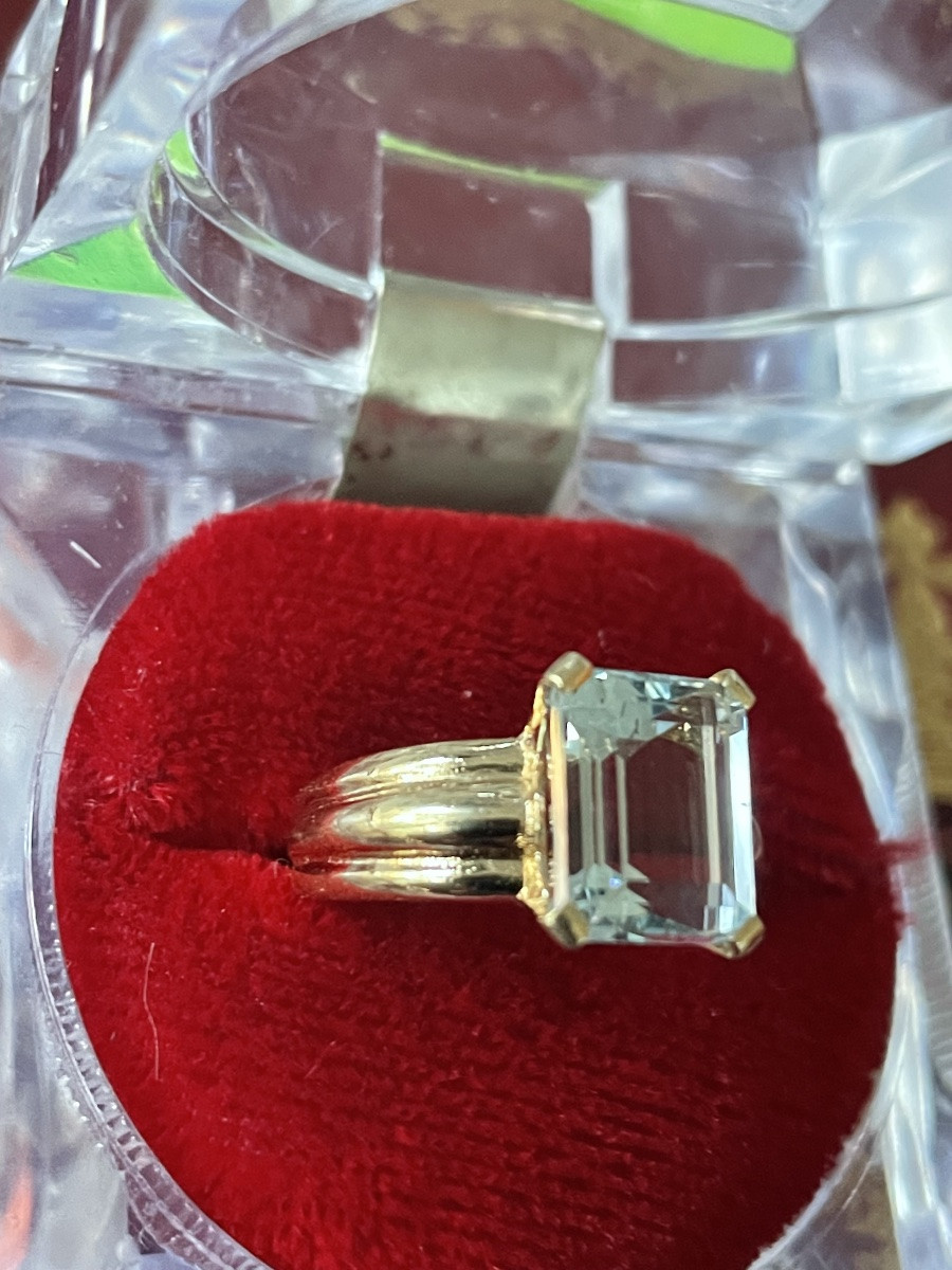Gold And Aquamarine Ring -photo-4