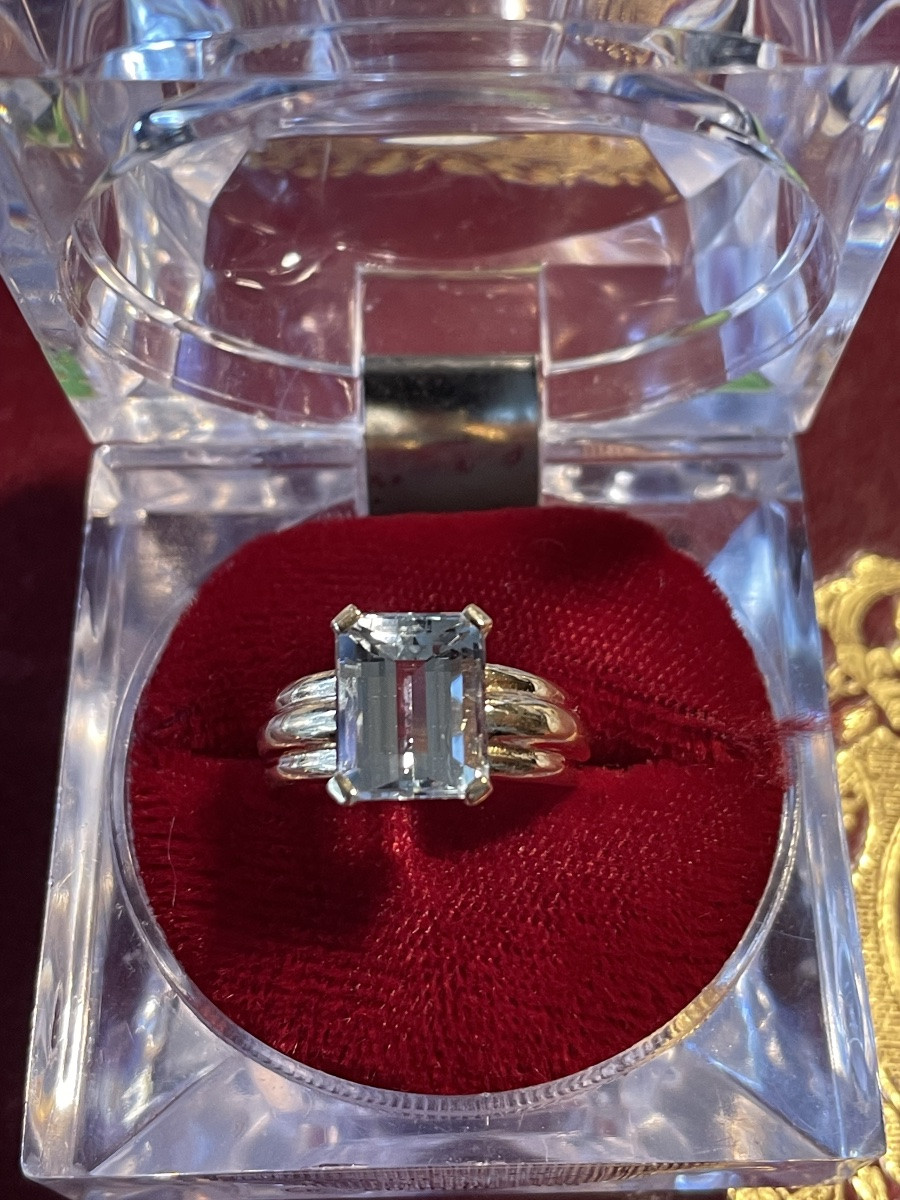 Gold And Aquamarine Ring -photo-7