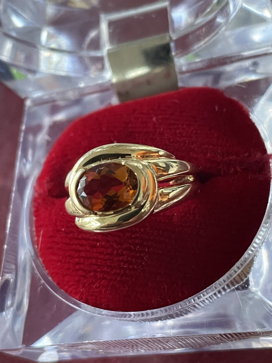 Bague or et citrine -photo-2