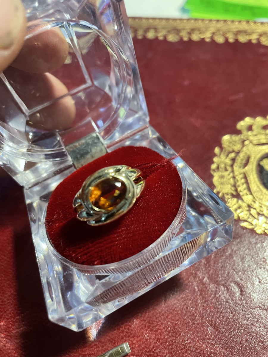 Bague or et citrine -photo-4