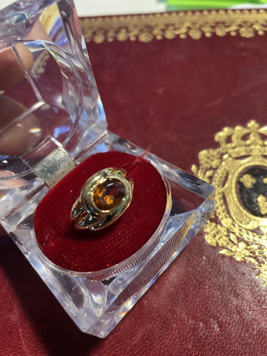 Bague or et citrine -photo-6