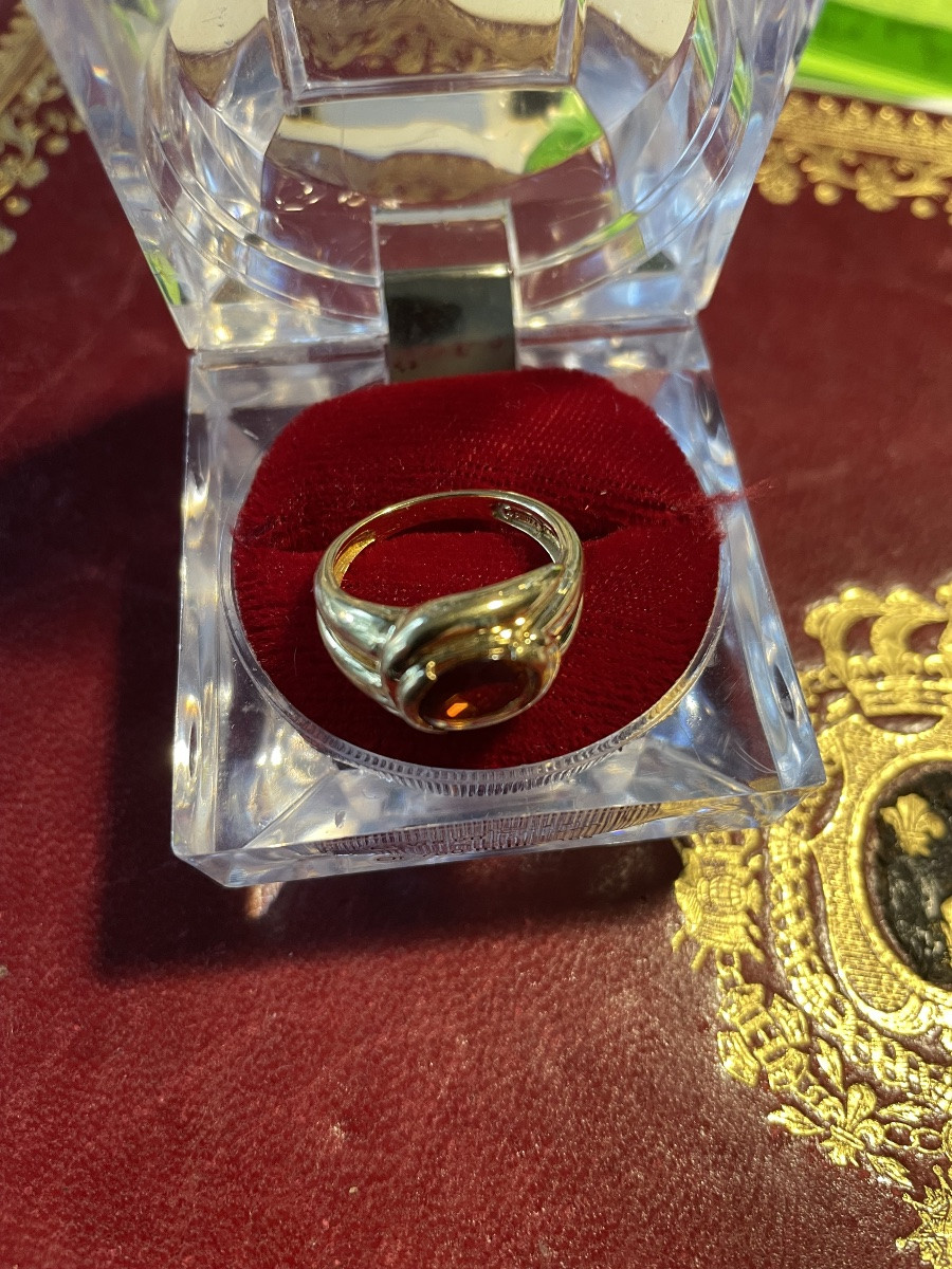 Bague or et citrine -photo-8