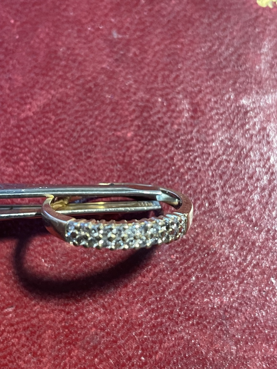 Bague or demi alliance brillants -photo-2