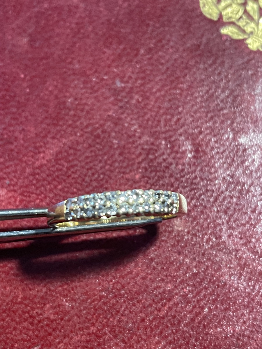 Bague or demi alliance brillants -photo-3