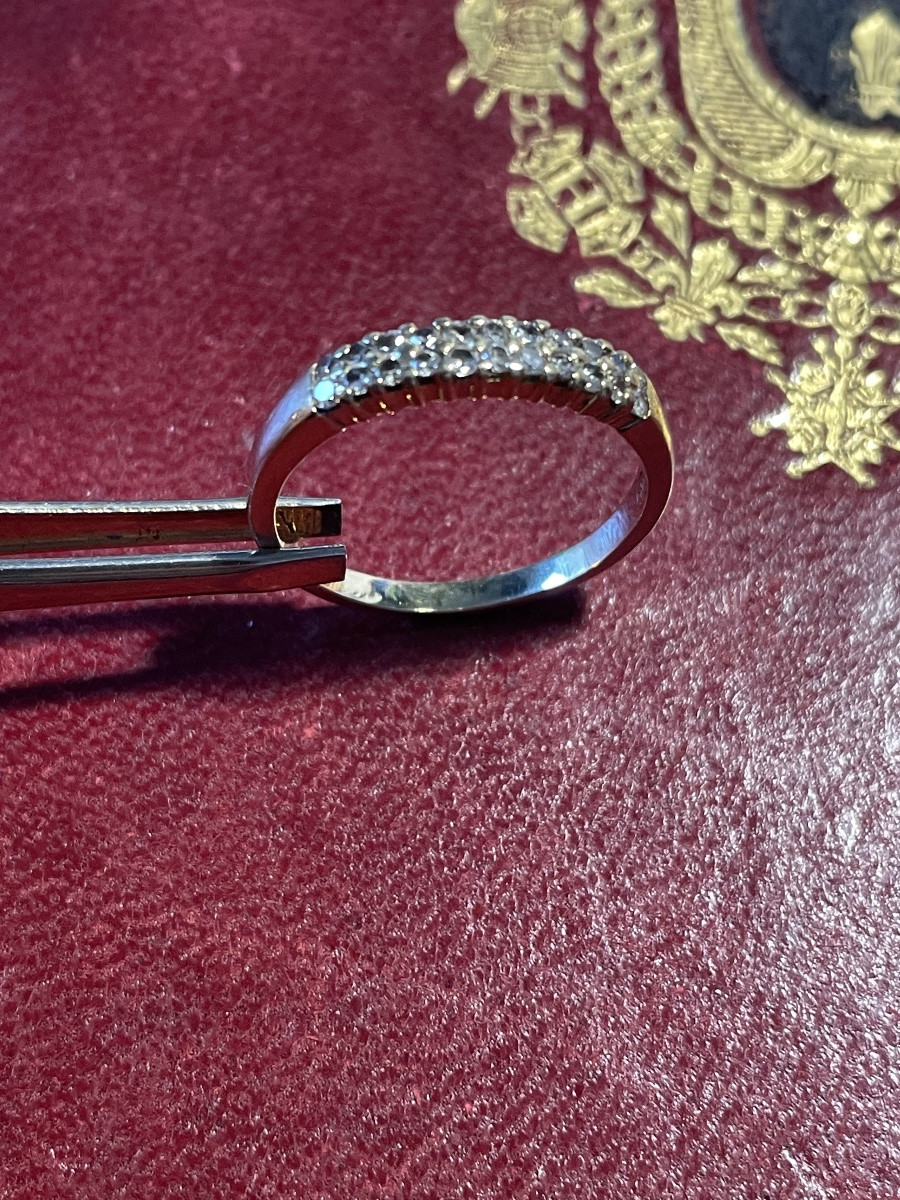 Bague or demi alliance brillants -photo-3