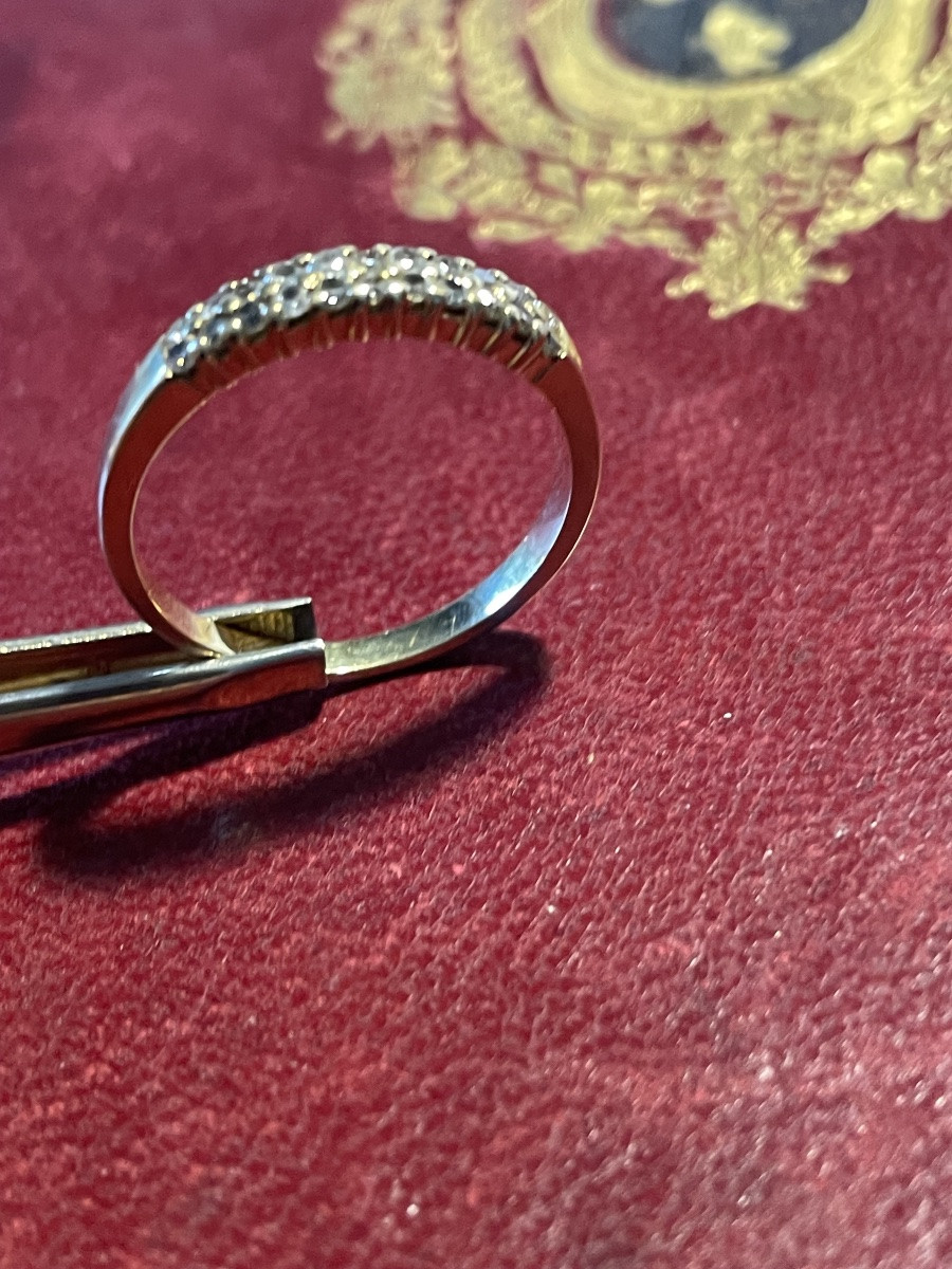 Bague or demi alliance brillants -photo-8