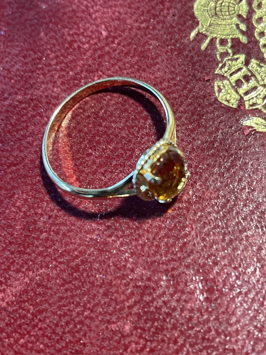 Bague or et citrine -photo-1