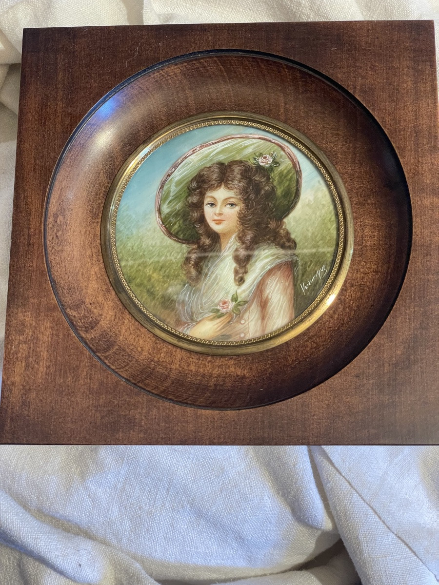 Miniature femme au chapeau -photo-3