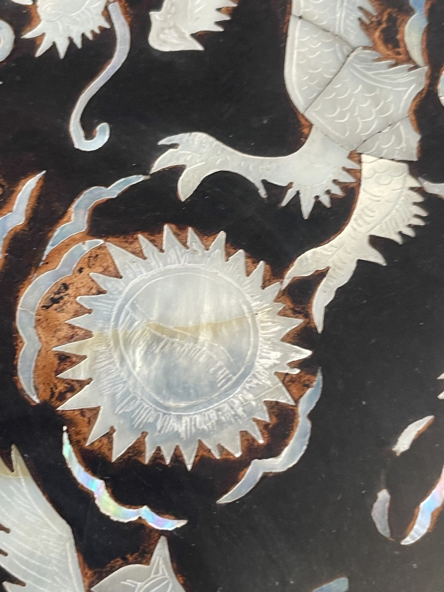 Boîte asiatique bois et nacre -photo-4