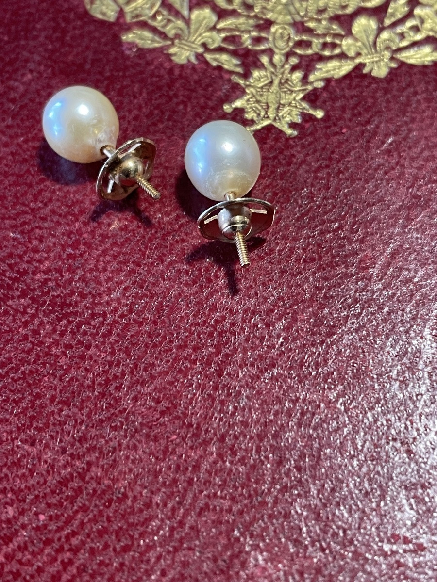 Gold And Pearl Earrings -photo-4