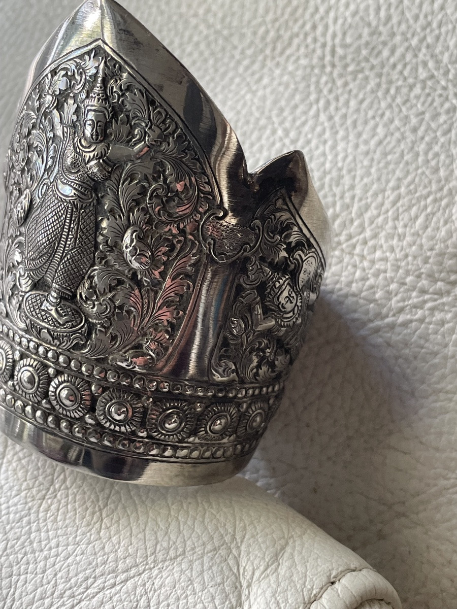 Bracelet manchette  indien argent -photo-3