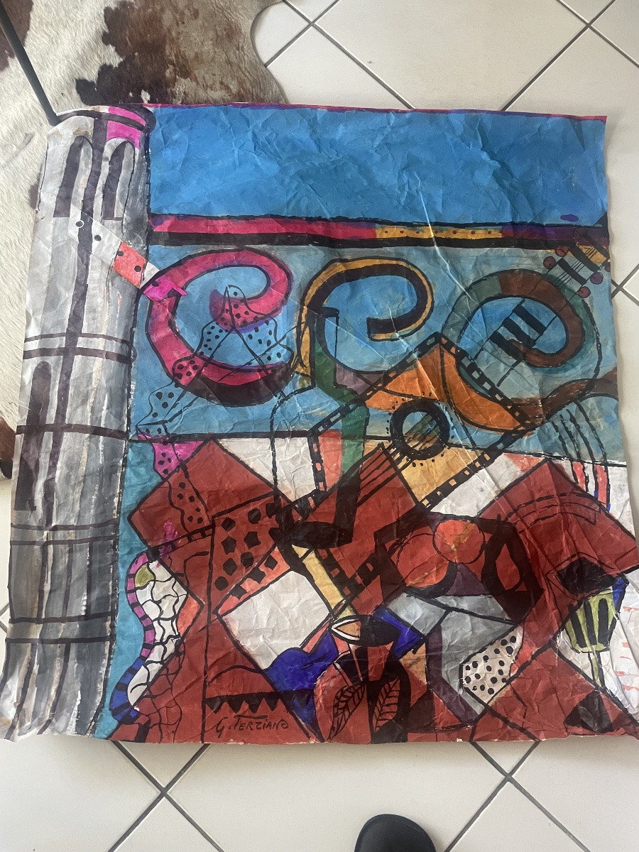 Large Oil Painting By Georges Terzian -photo-2