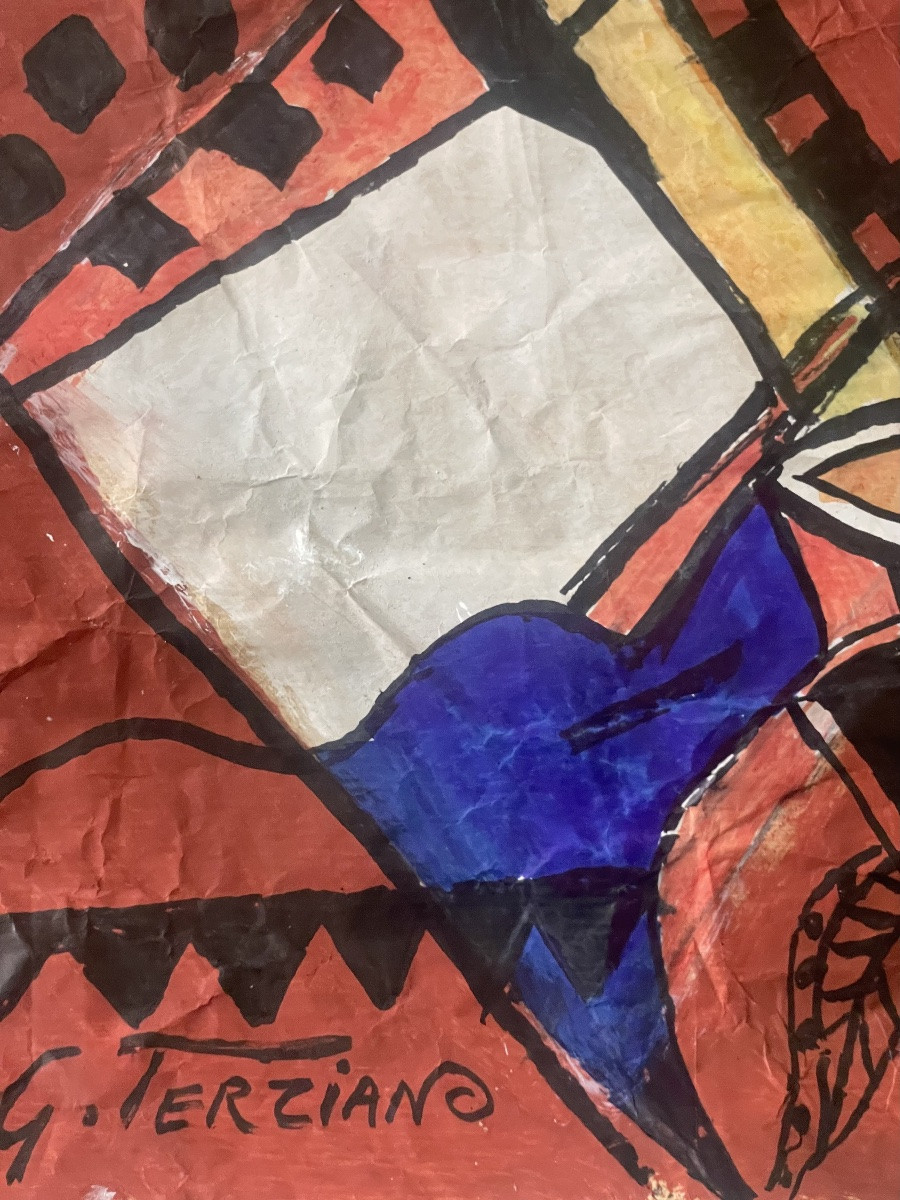 Large Oil Painting By Georges Terzian -photo-3