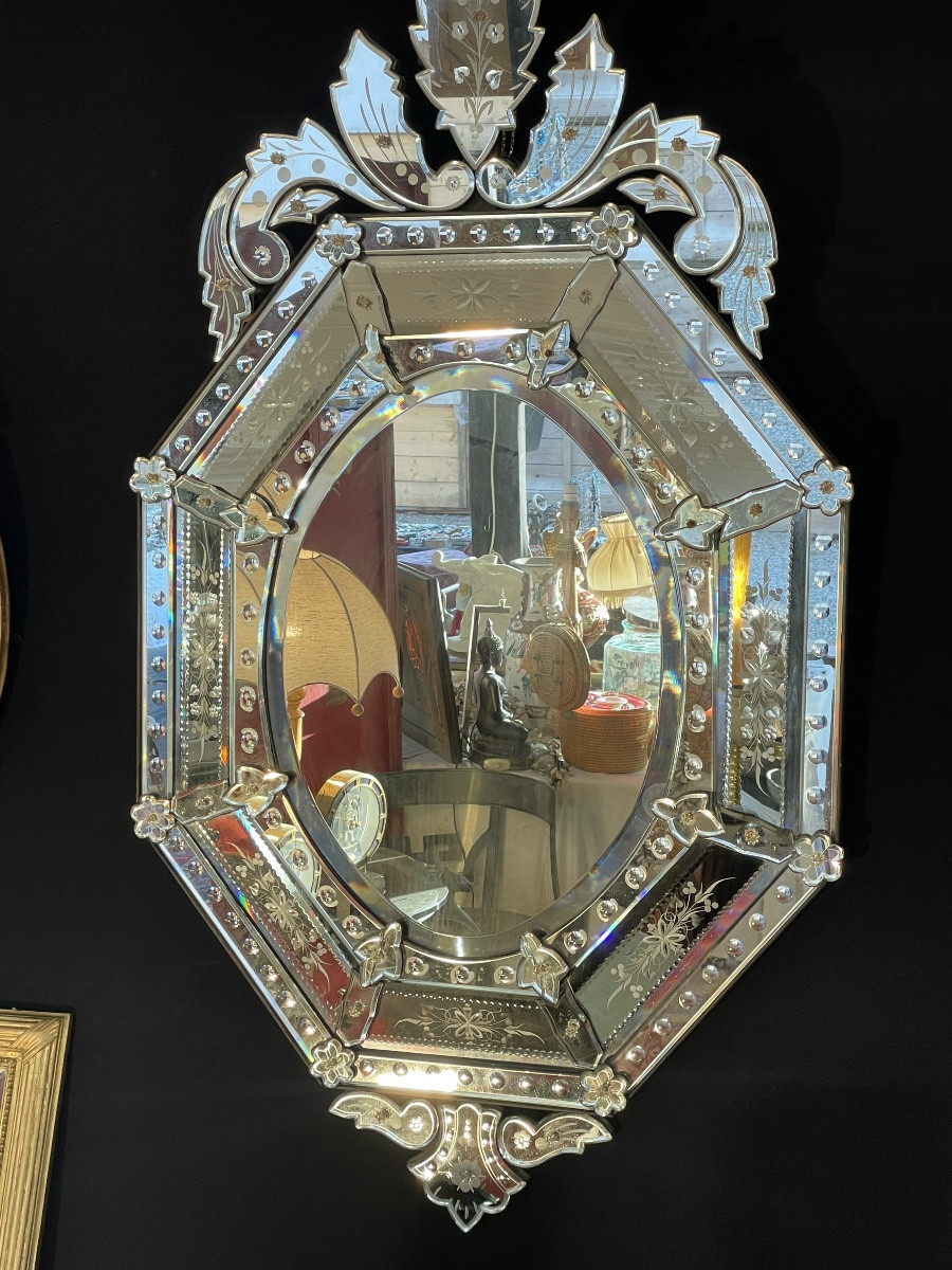 Glace médaillon à parecloses Murano 