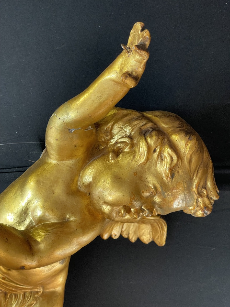 Grand angelot  bois doré -photo-6