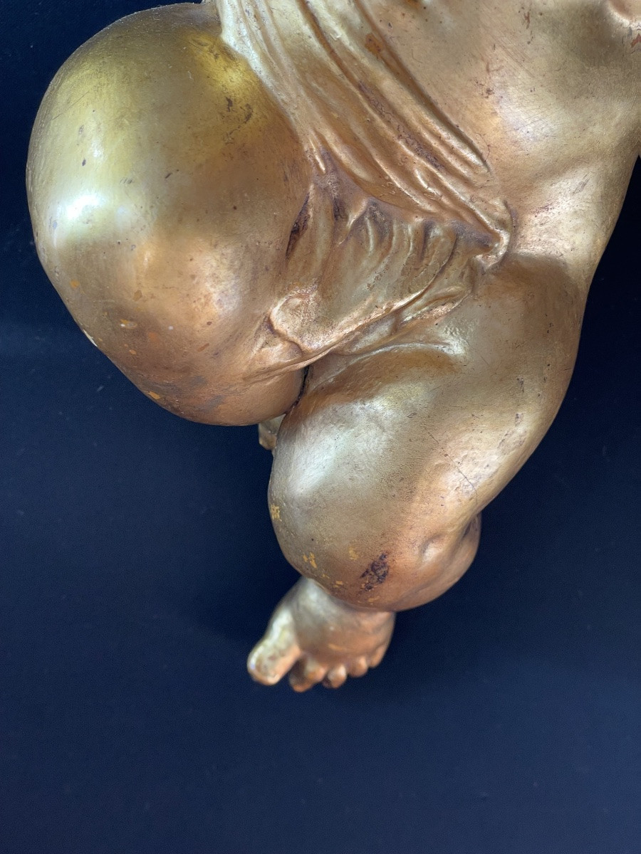 Grand angelot  bois doré -photo-7