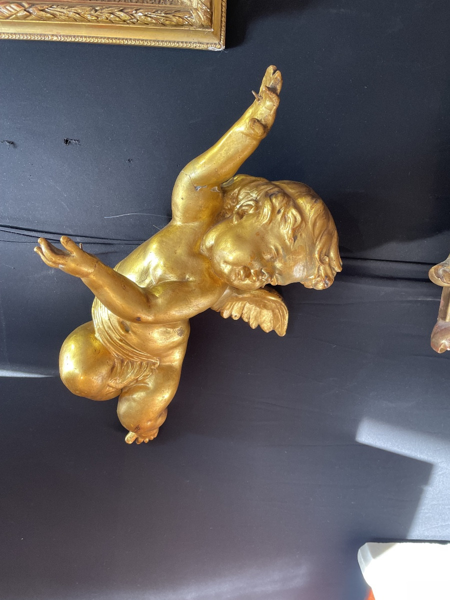 Grand angelot  bois doré 