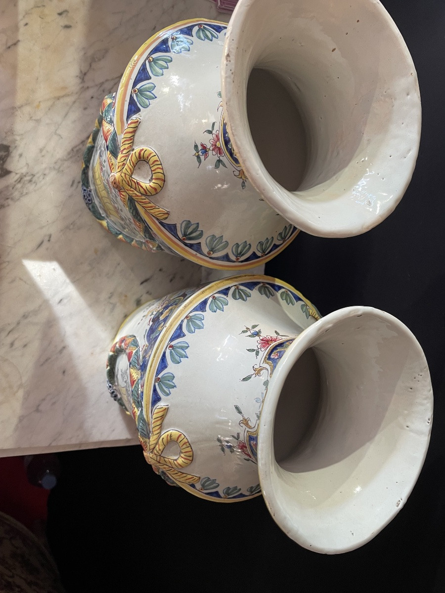 Paire de vases faïence -photo-2